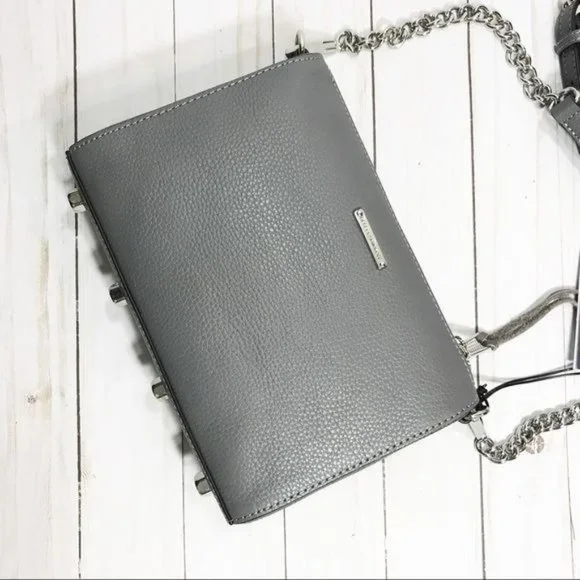 REBECCA MINKOFF Grained Leather Crossbody Bag in Gray - Picture 3 of 7